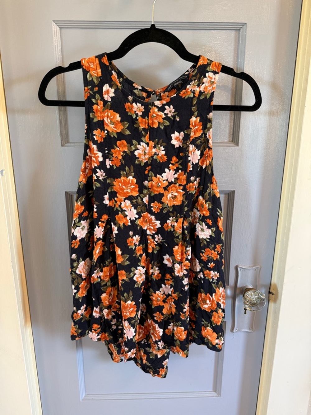 American Eagle Outfitters Navy Floral Sleeveless Top